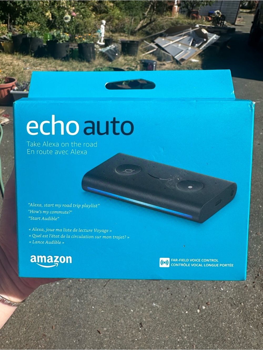 Amazon Bright Blue Echo Auto Retail Packaging